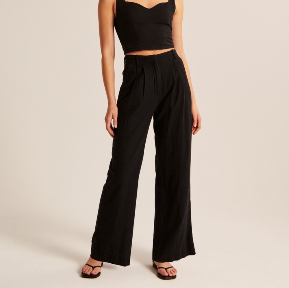 Linen blend tailored pant trouser curve love